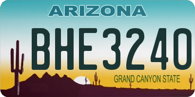 AZ license plate BHE3240