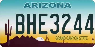 AZ license plate BHE3244