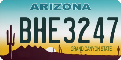 AZ license plate BHE3247