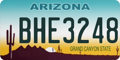 AZ license plate BHE3248