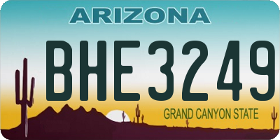 AZ license plate BHE3249