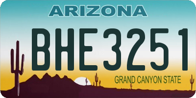 AZ license plate BHE3251