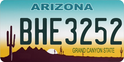 AZ license plate BHE3252