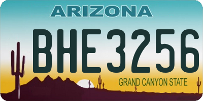 AZ license plate BHE3256