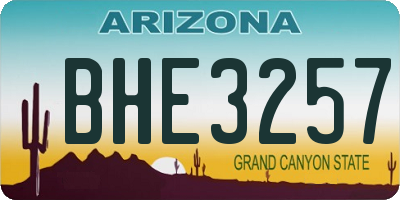 AZ license plate BHE3257