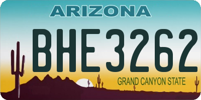 AZ license plate BHE3262