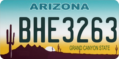 AZ license plate BHE3263