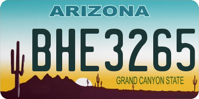 AZ license plate BHE3265