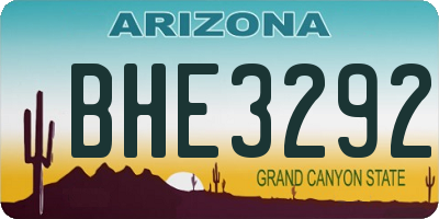 AZ license plate BHE3292