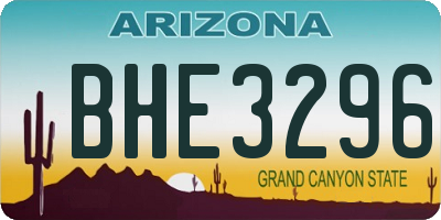 AZ license plate BHE3296