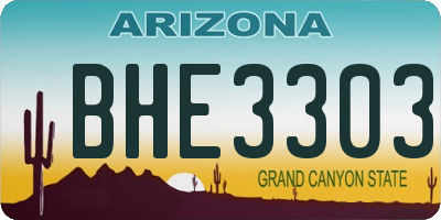AZ license plate BHE3303