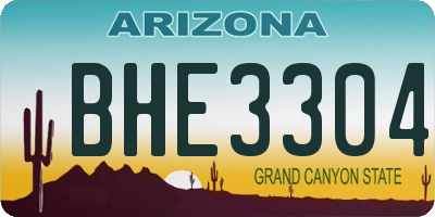 AZ license plate BHE3304