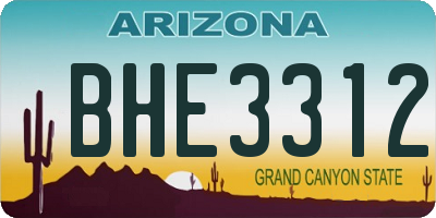 AZ license plate BHE3312