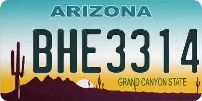 AZ license plate BHE3314