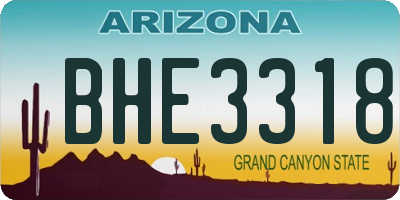 AZ license plate BHE3318
