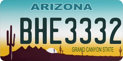 AZ license plate BHE3332