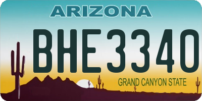 AZ license plate BHE3340