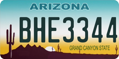 AZ license plate BHE3344