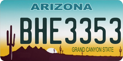 AZ license plate BHE3353