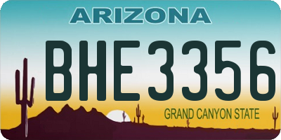 AZ license plate BHE3356