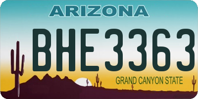 AZ license plate BHE3363