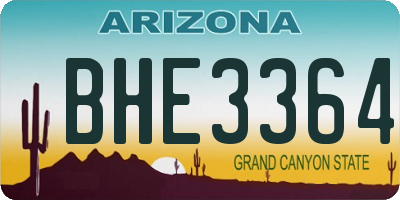 AZ license plate BHE3364