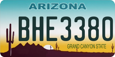 AZ license plate BHE3380