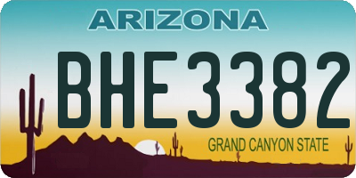AZ license plate BHE3382