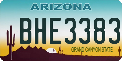 AZ license plate BHE3383
