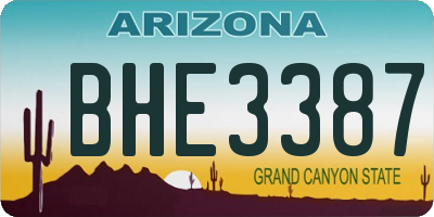 AZ license plate BHE3387