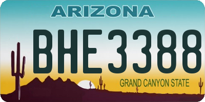 AZ license plate BHE3388