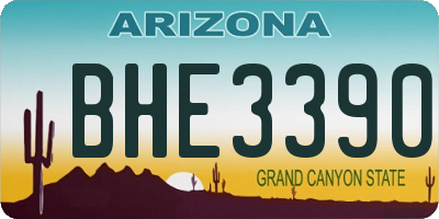 AZ license plate BHE3390