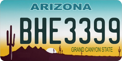 AZ license plate BHE3399