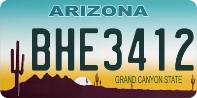 AZ license plate BHE3412
