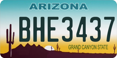 AZ license plate BHE3437