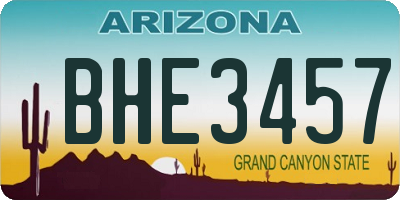 AZ license plate BHE3457
