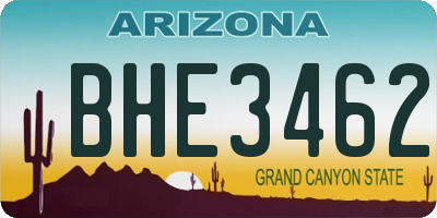 AZ license plate BHE3462