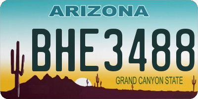AZ license plate BHE3488
