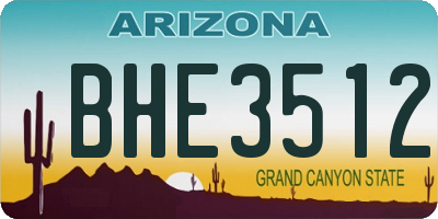 AZ license plate BHE3512
