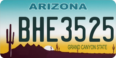 AZ license plate BHE3525