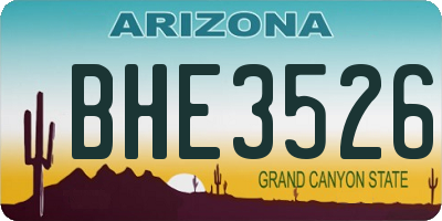 AZ license plate BHE3526