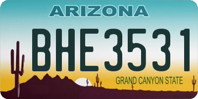 AZ license plate BHE3531