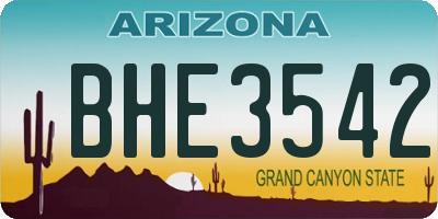 AZ license plate BHE3542
