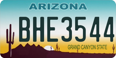 AZ license plate BHE3544