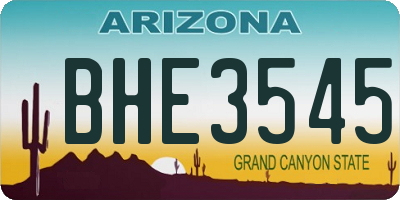 AZ license plate BHE3545