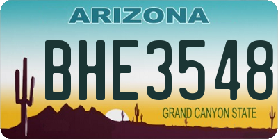 AZ license plate BHE3548