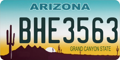 AZ license plate BHE3563