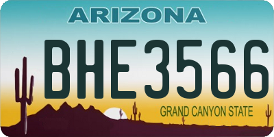 AZ license plate BHE3566