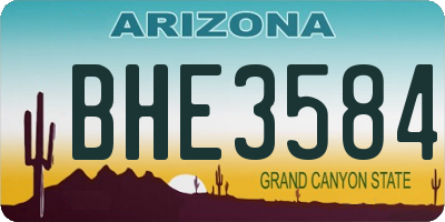 AZ license plate BHE3584
