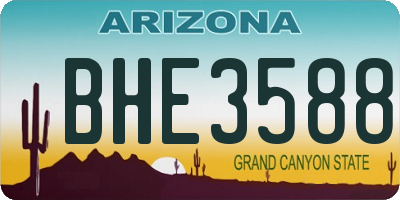 AZ license plate BHE3588